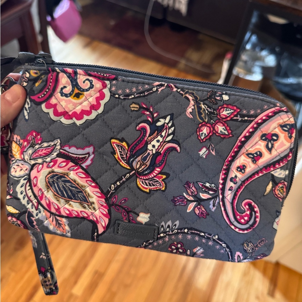 Vera Bradley Paisley Wristlet - Gray and Pink